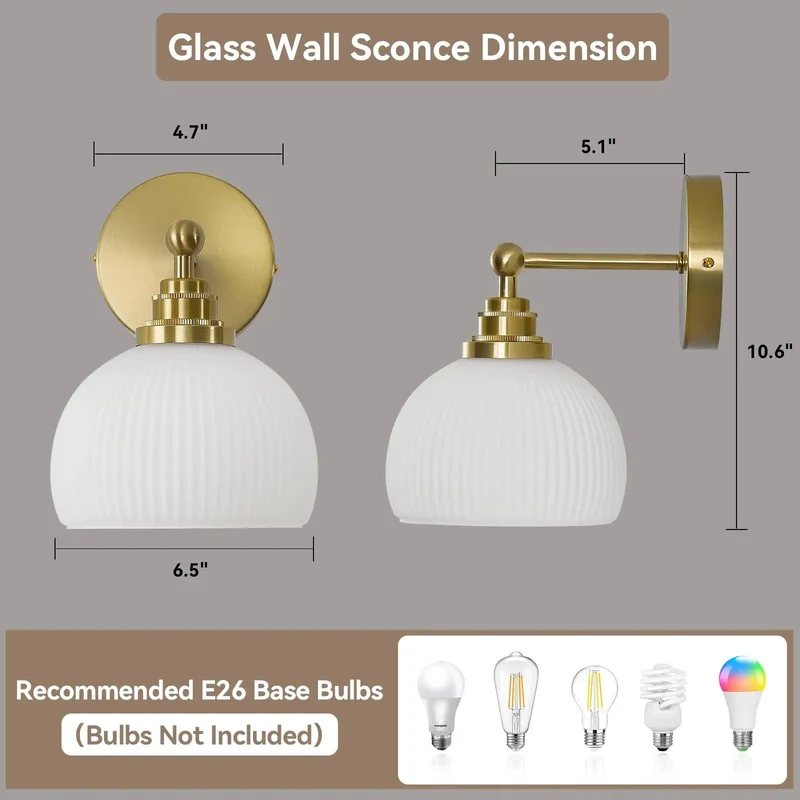 Slick Mid Century Wall Sconce Features Ribbed Milk Glass Globe And Solid Brass Base For Fresh Home Decor And Smooth Ambient Lighting That Looks Darn Fine Everywhere