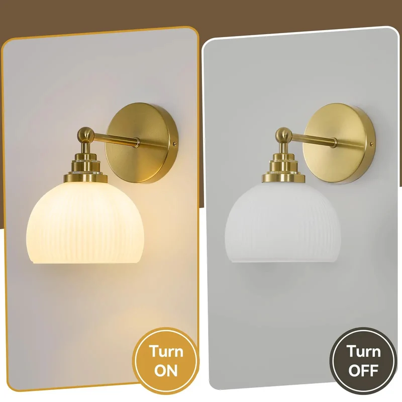 Slick Mid Century Wall Sconce Features Ribbed Milk Glass Globe And Solid Brass Base For Fresh Home Decor And Smooth Ambient Lighting That Looks Darn Fine Everywhere
