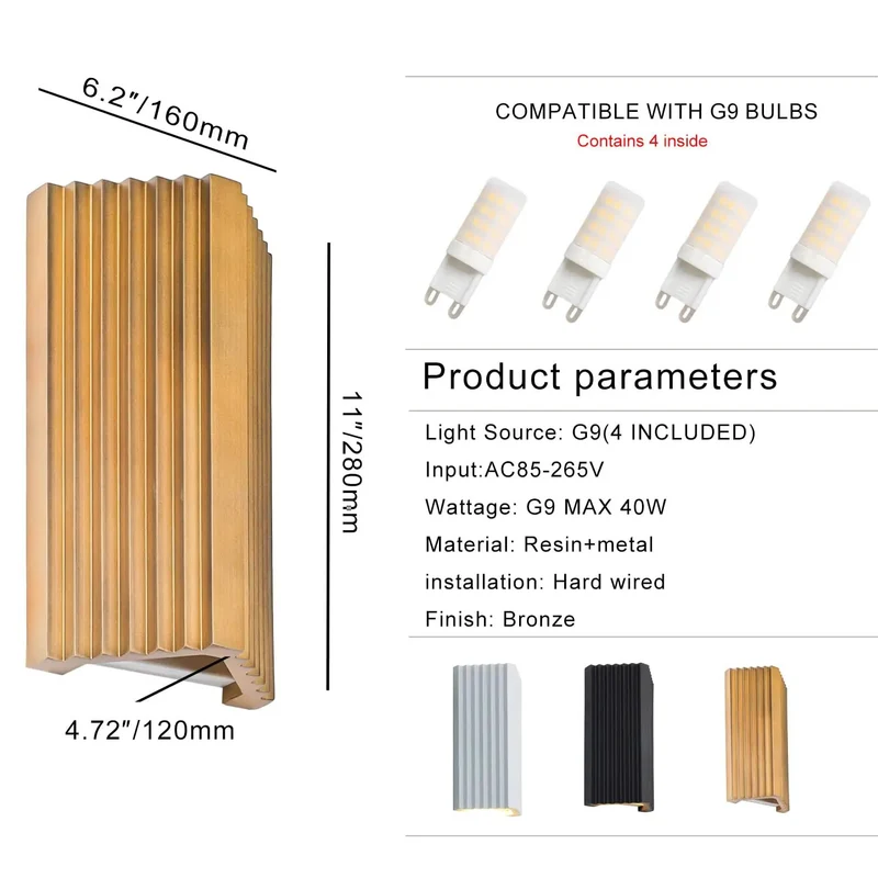 Slick Modern LED Wall Sconce Set Of Two In Solid Bronze Hardwired Up And Down Indoor Light With Warm White 3000K G9 Bulbs Included For Real Cozy Living Room Bedroom Hallway Vibes