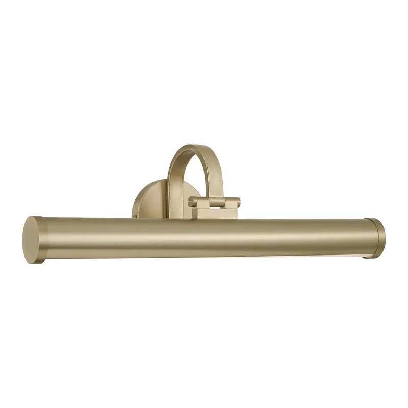 Morgan Wall Sconce Integrated LED 24 Watt Matte Brass Finish Lights Gallery For Sick Vibes And Badass Style While Showing Photos And Art On Walls Or Shelves With Plug And Play Ready Design Measuring 19 H By 22 W To Highlight Your Art