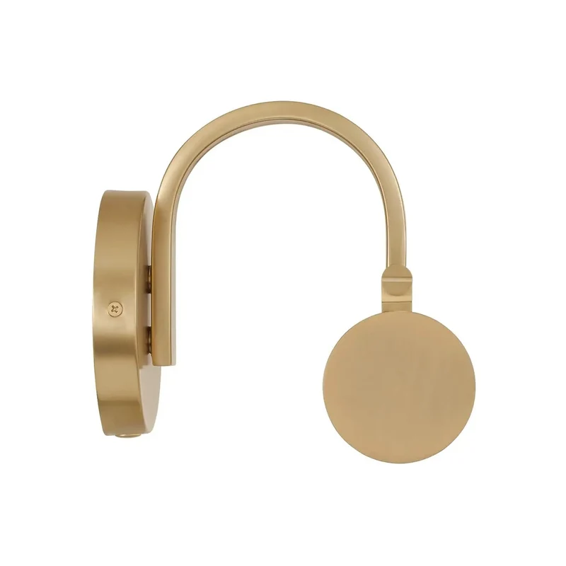 Morgan Wall Sconce Integrated LED 24 Watt Matte Brass Finish Lights Gallery For Sick Vibes And Badass Style While Showing Photos And Art On Walls Or Shelves With Plug And Play Ready Design Measuring 19 H By 22 W To Highlight Your Art