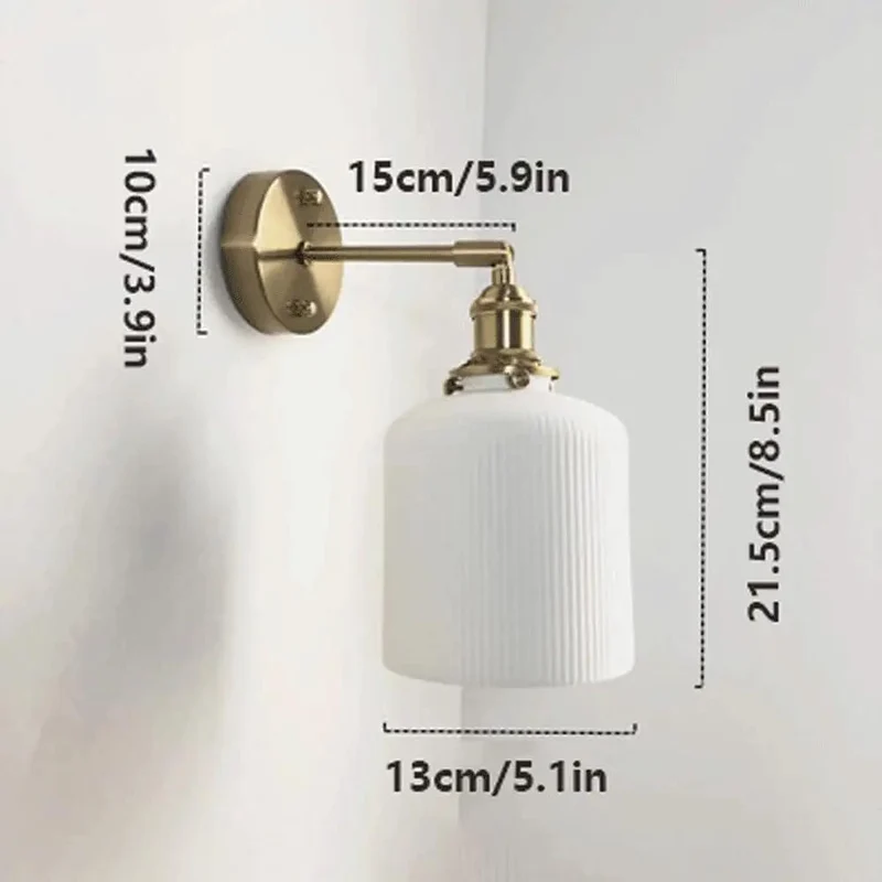 Nordic Minimalist Wall Sconce With A Dope Brass Ceramic Build And Zero Eyestrain Flicker Free Led Bulb For Bedroom Decor And Chill Lounge Vibes Featuring Clean Lines And Heavy Duty Cafe Fixture Charm