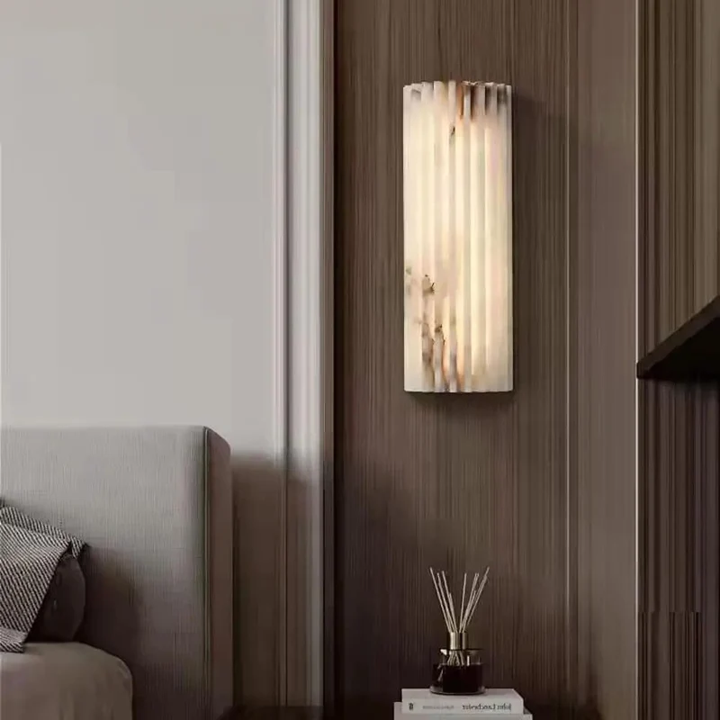 New Top Tier Alabaster Wall Sconce With Sleek Nordic Lines And Bright Led Lights To Give Your Living Room Balcony Or Modern Apartment Serious Glow Vibes
