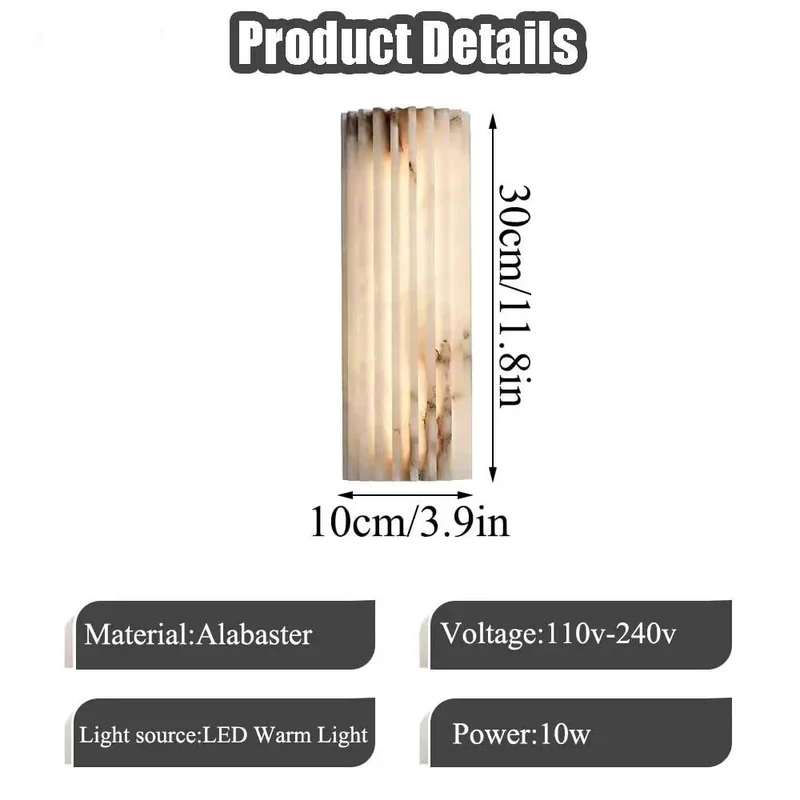 New Top Tier Alabaster Wall Sconce With Sleek Nordic Lines And Bright Led Lights To Give Your Living Room Balcony Or Modern Apartment Serious Glow Vibes