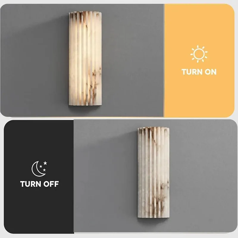 New Top Tier Alabaster Wall Sconce With Sleek Nordic Lines And Bright Led Lights To Give Your Living Room Balcony Or Modern Apartment Serious Glow Vibes