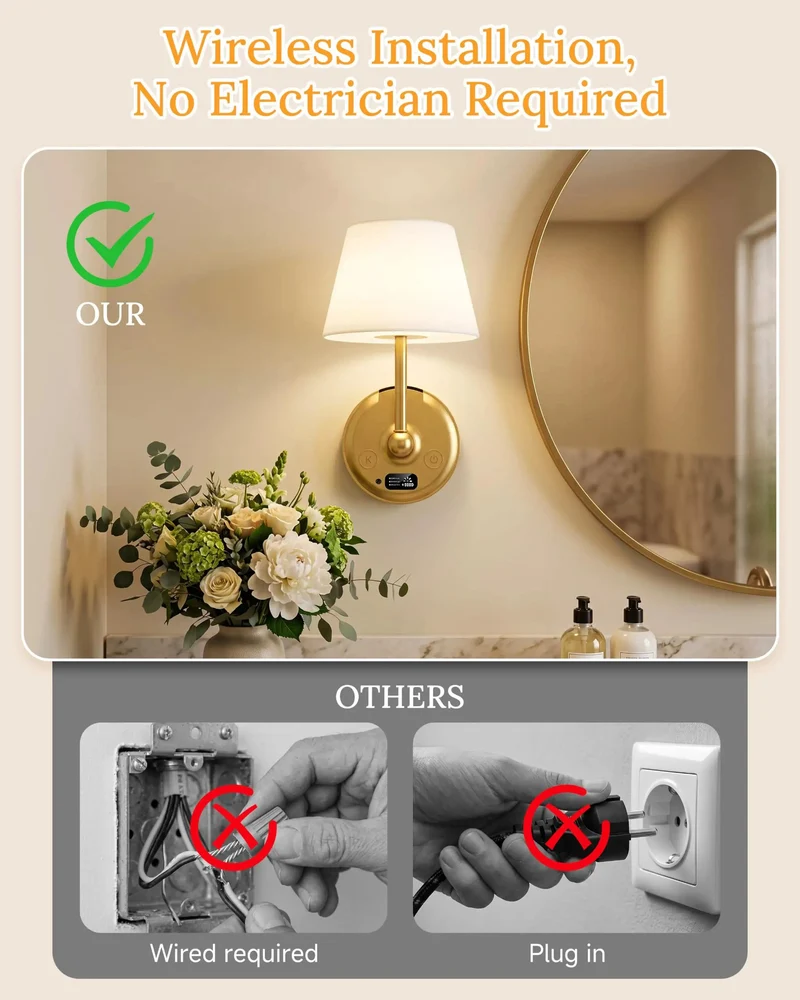 Ditch The Cord Clutter Forever With These Smooth Installing Wireless Sconces Featuring Smart Remote Dimming And Twelve Fresh Rgb Moods Perfect for Bedroom Apartment Rental and Hallway Home Decor Game Changer