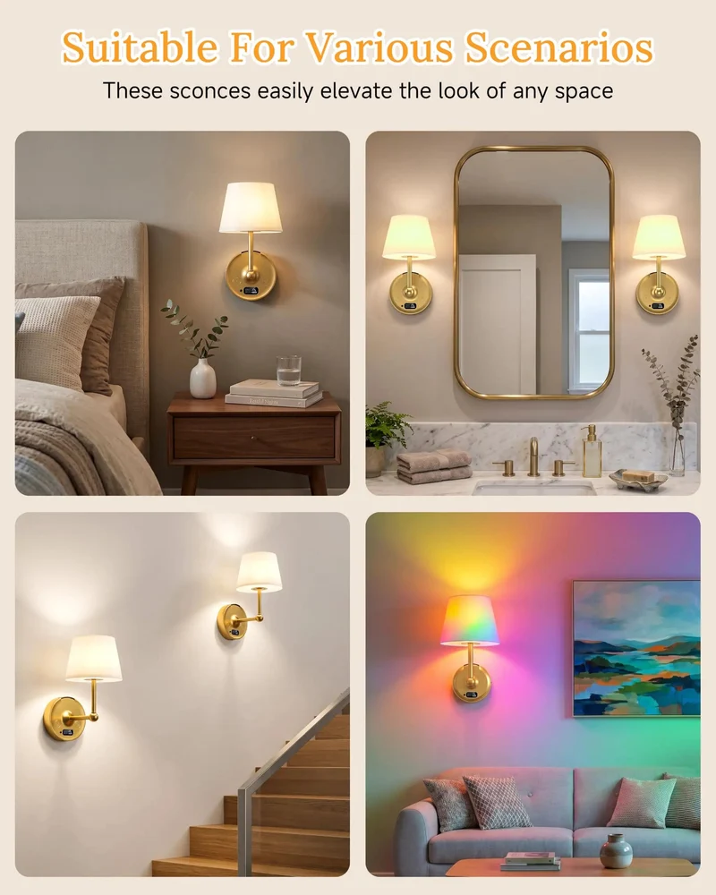 Ditch The Cord Clutter Forever With These Smooth Installing Wireless Sconces Featuring Smart Remote Dimming And Twelve Fresh Rgb Moods Perfect for Bedroom Apartment Rental and Hallway Home Decor Game Changer