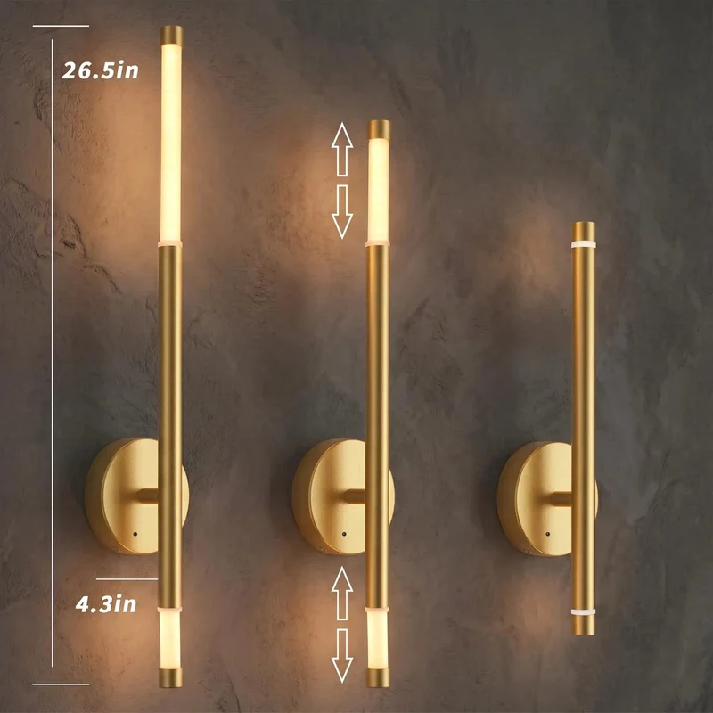 Battery Operated Wall Sconces Set Of 2 Peel And Stick With Remote 360 Rotating Extendable Arm No Drill Hardwire Alternative Game Changer For Bedroom Hallway Vibe Up Your Space