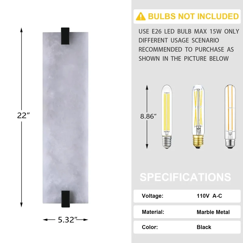 22 Inch Natural Square Alabaster Marble Wall Sconce Hella Stylish Modern Bathroom Vanity Light Fully Dimmable Bedside Fixture Straight Up Glam For Master Bedroom Spaces