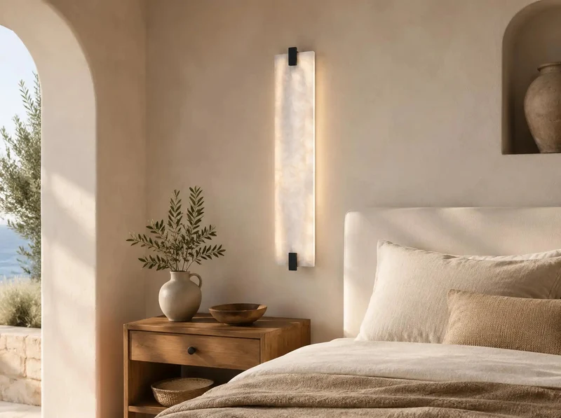 22 Inch Natural Square Alabaster Marble Wall Sconce Hella Stylish Modern Bathroom Vanity Light Fully Dimmable Bedside Fixture Straight Up Glam For Master Bedroom Spaces