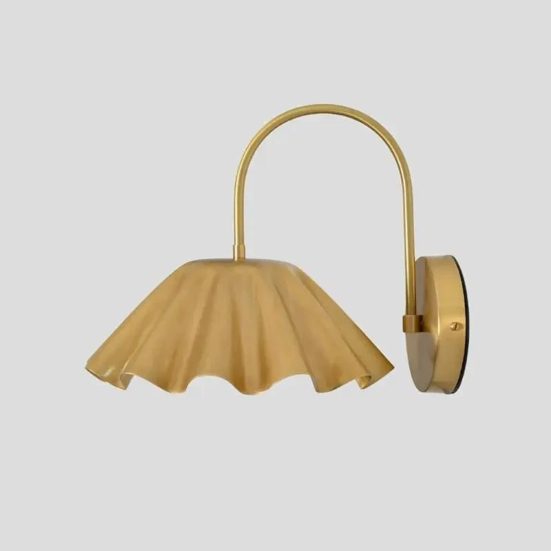 Handcrafted Sculptural Brass Wall Sconce With Bold Floral Curve And Matte Black Finish For Bedroom And Living Room As Modern Bedside Light To Bring Top Tier Vibes And Serious Style To Any Room