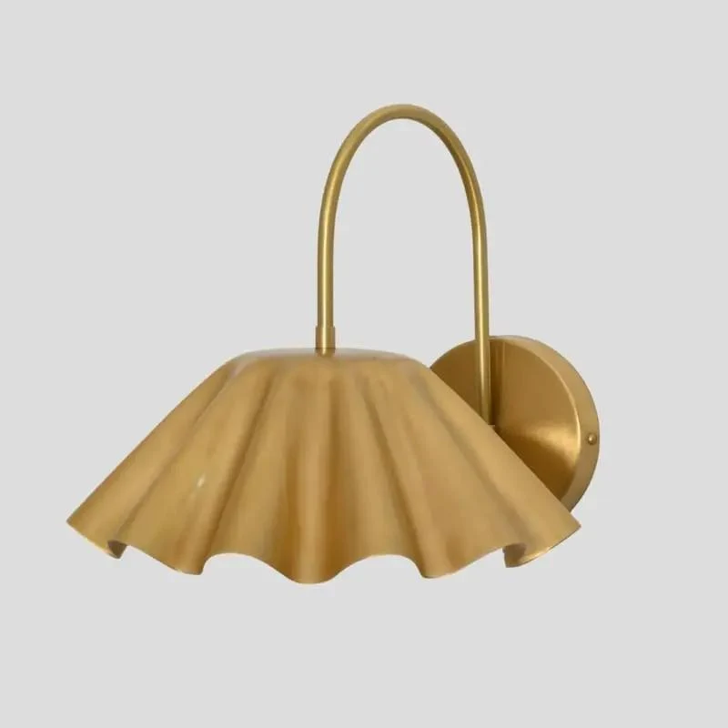 Handcrafted Sculptural Brass Wall Sconce With Bold Floral Curve And Matte Black Finish For Bedroom And Living Room As Modern Bedside Light To Bring Top Tier Vibes And Serious Style To Any Room