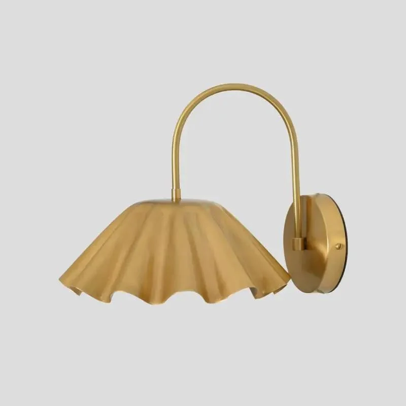 Handcrafted Sculptural Brass Wall Sconce With Bold Floral Curve And Matte Black Finish For Bedroom And Living Room As Modern Bedside Light To Bring Top Tier Vibes And Serious Style To Any Room