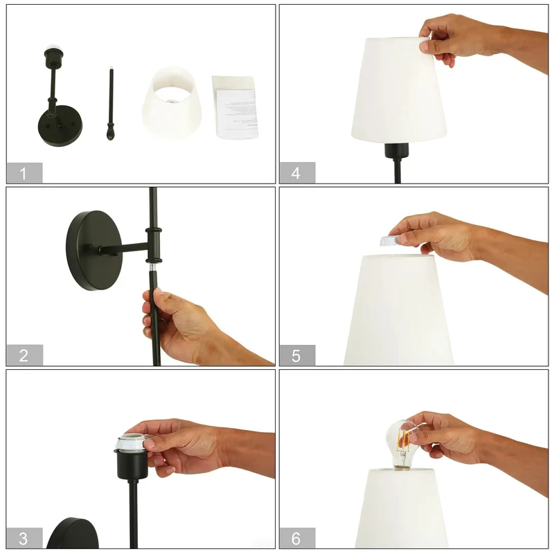 Sleek Matte Black Wall Sconce With Tall Stem And Soft White Linen Shade Modern Indoor Lighting That Hits Different Clean Architectural Vibes For Bedrooms And Hallways Today
