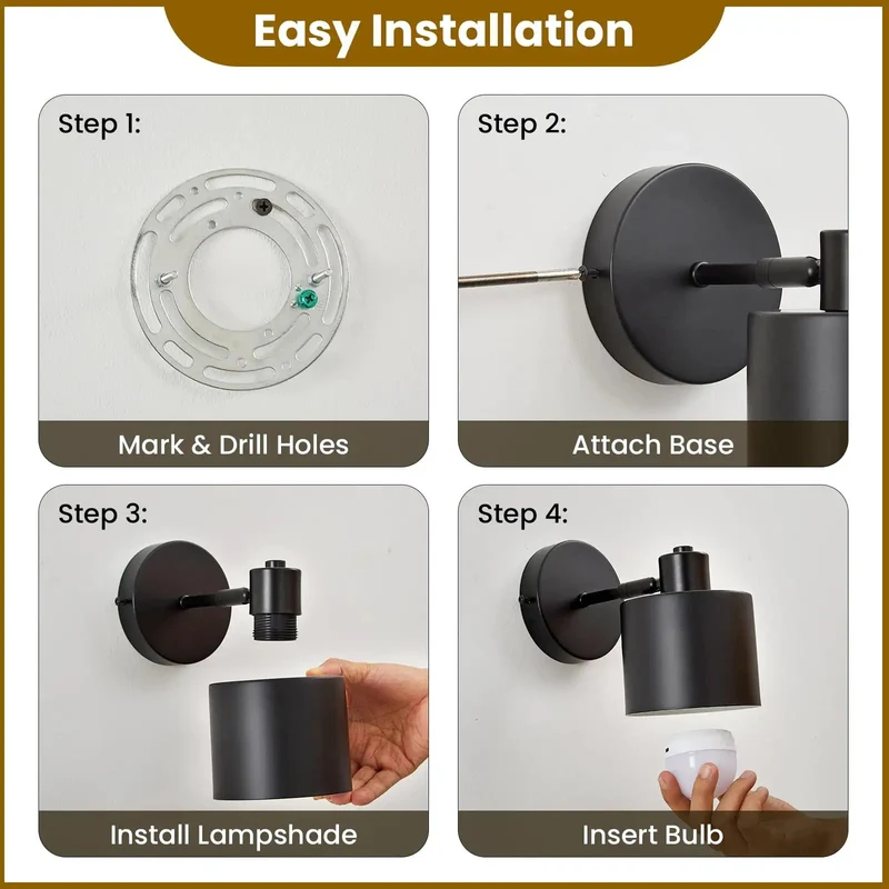 Battery Powered Wall Sconces Set Of Two Black With Remote Control Detachable Rechargeable Glow For Bedroom Bedside Hallway Slick Design Zero Mess Setup Nightstand Must Have Ambient Lighting