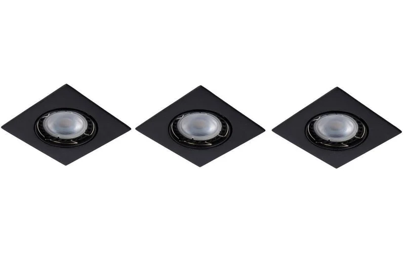 Lot 3 spots encastrables LED FOCUS carré noir