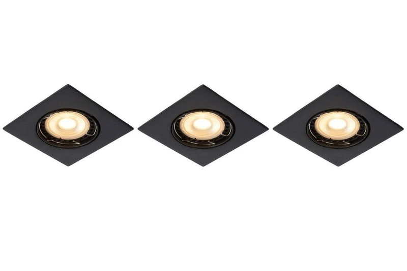 Lot 3 spots encastrables LED FOCUS carré noir