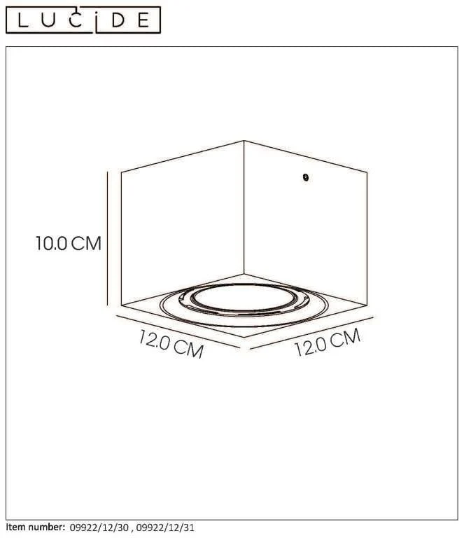 Spot en saillie FEDLER carré blanc LED Dim to warm