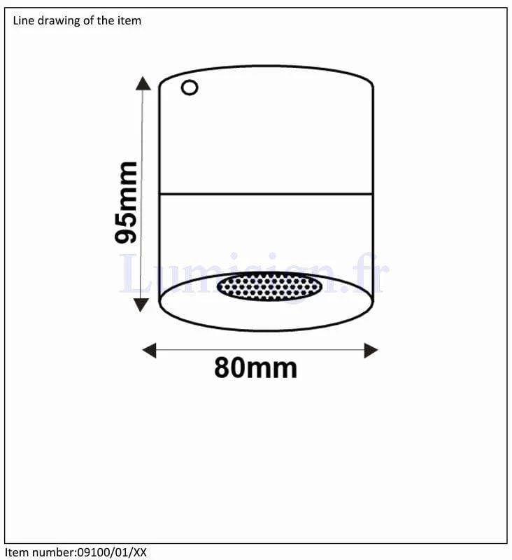 Spot plafond saillie BODI rond noir