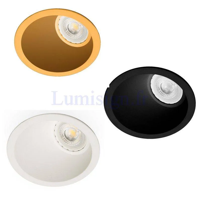 Spot encastrable FRESH version lèche-mur Blanc noir ou or