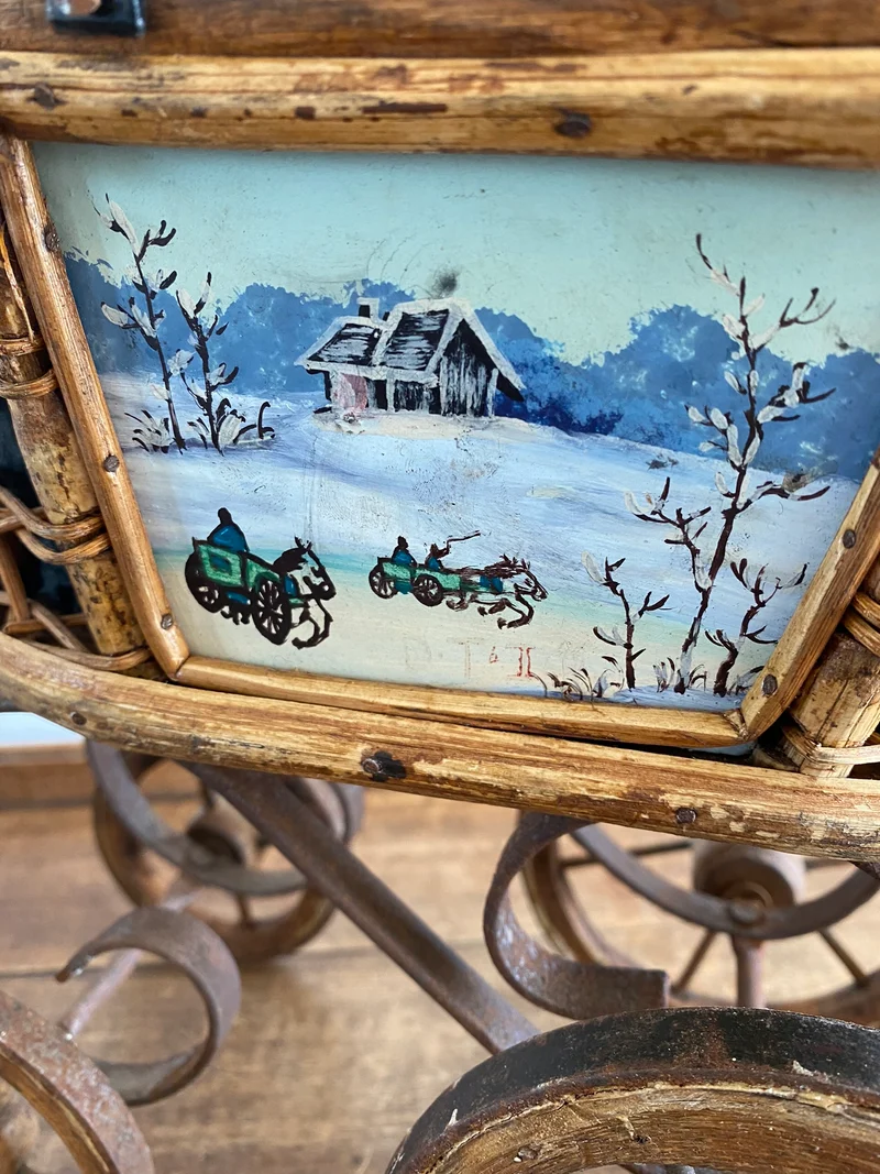 Landau poupée jouet vintage en bois