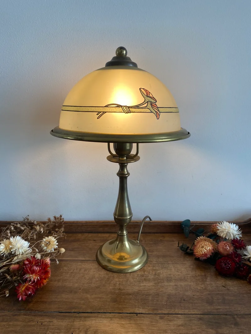 Lampe de chevet style art déco en laiton
