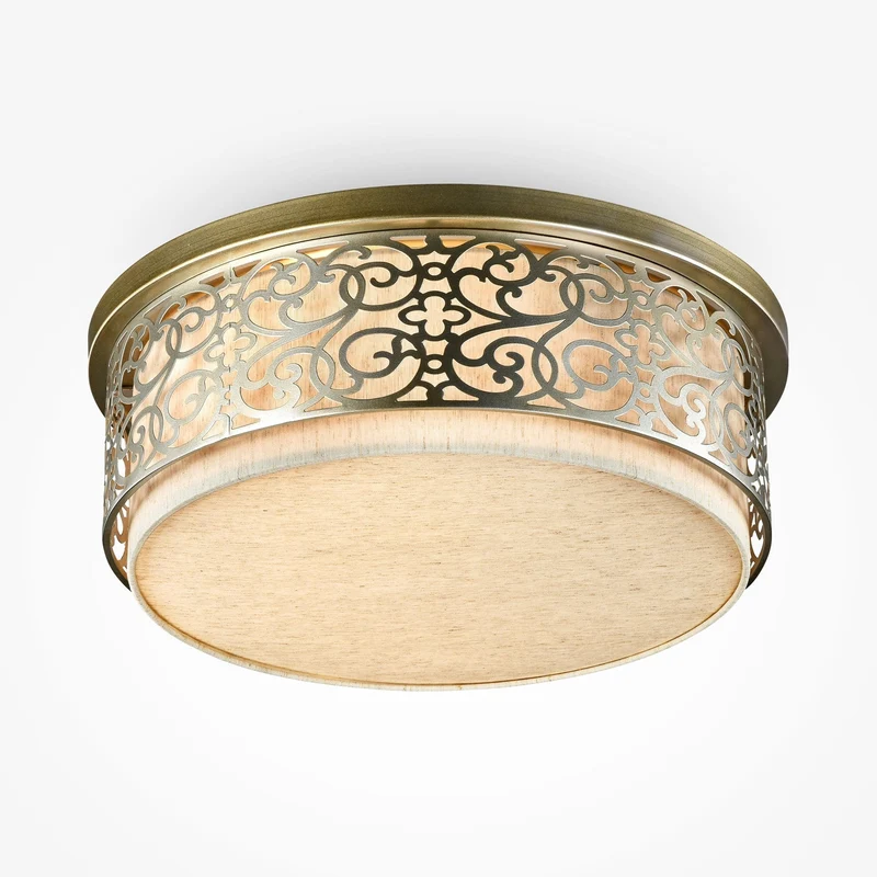 Plafonnier Rond Doré