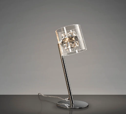 Lampe de Table Argentée Design Cristal