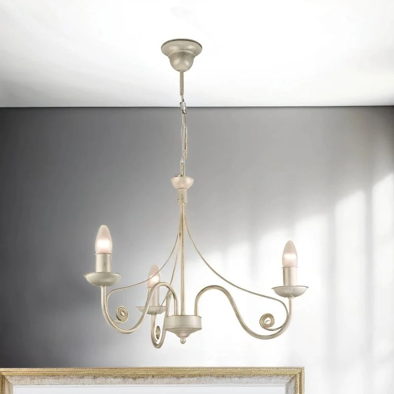 Lustre rustique blanc