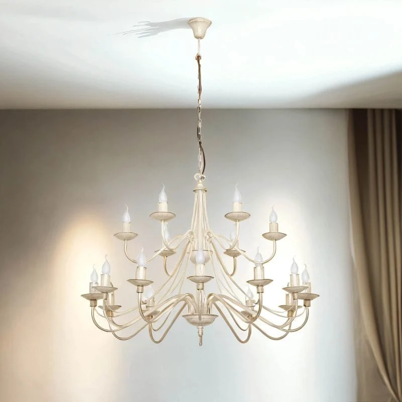 Lustre Chandelier Beige Art Déco