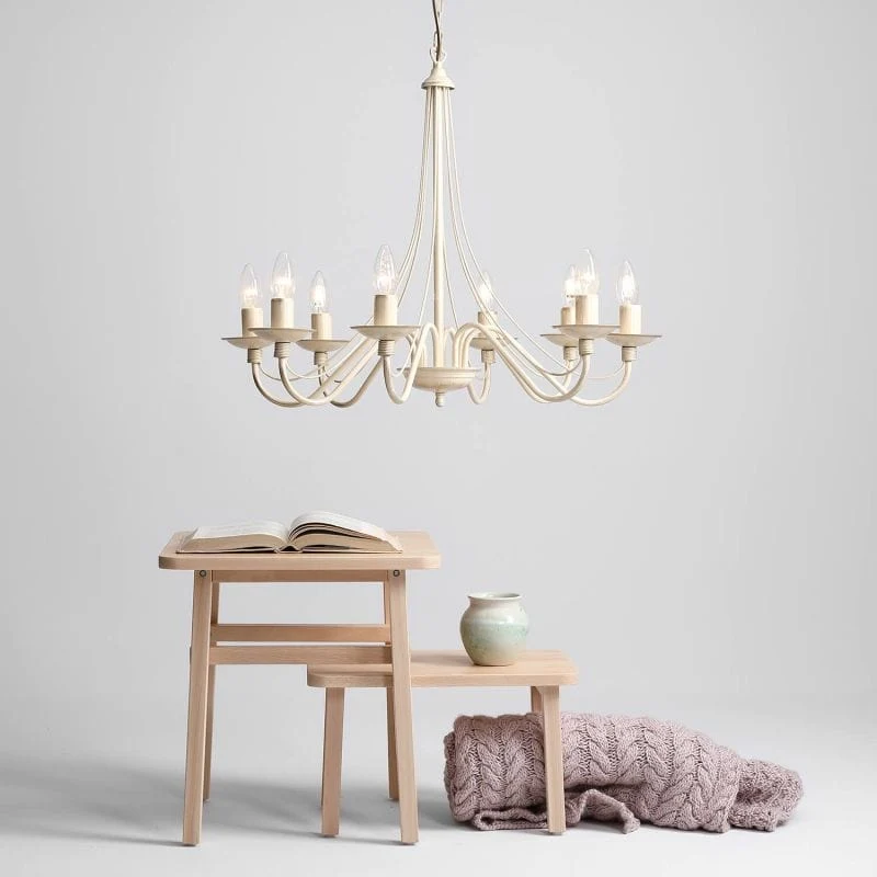 Lustre Chandelier Beige Art Déco