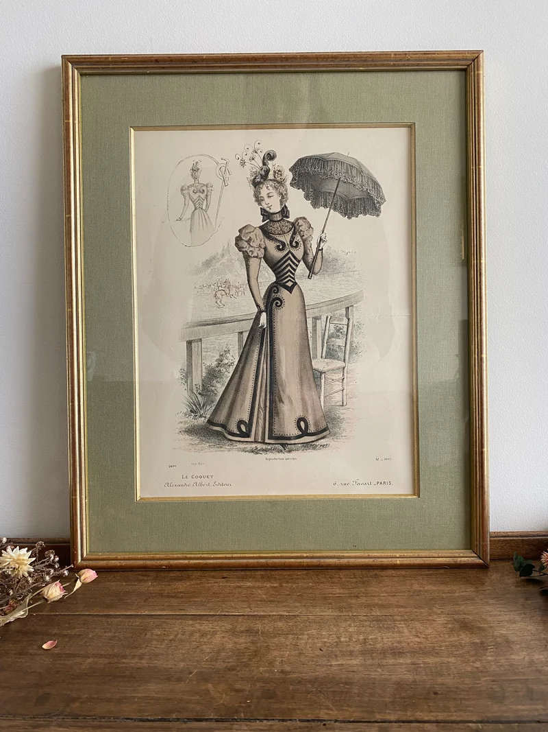 Gravure "Le Coquet" cadre doré
