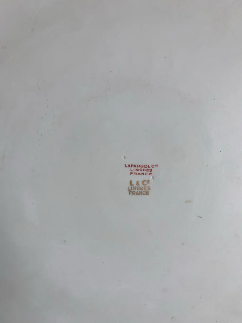 Plat de service blanc et or porcelaine de Limoges
