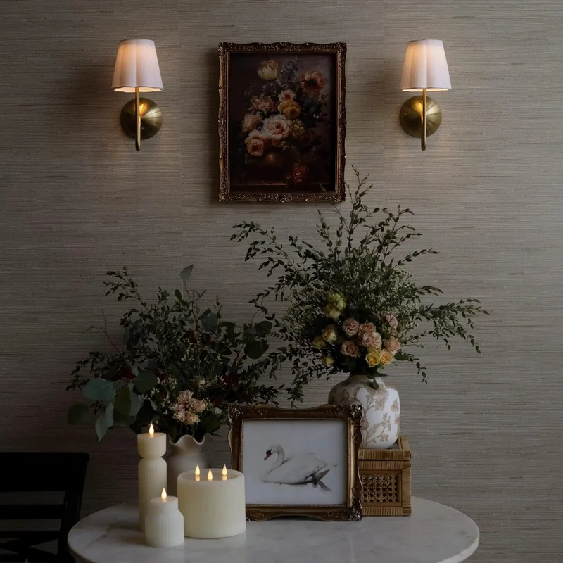 Effortless Cordless Wall Sconce With Scalloped Fabric Shade And Remote Control Brass Finish Dimmable Led Night Light Usb Rechargeable Interior Fixture For Super Chill Home Glow Up