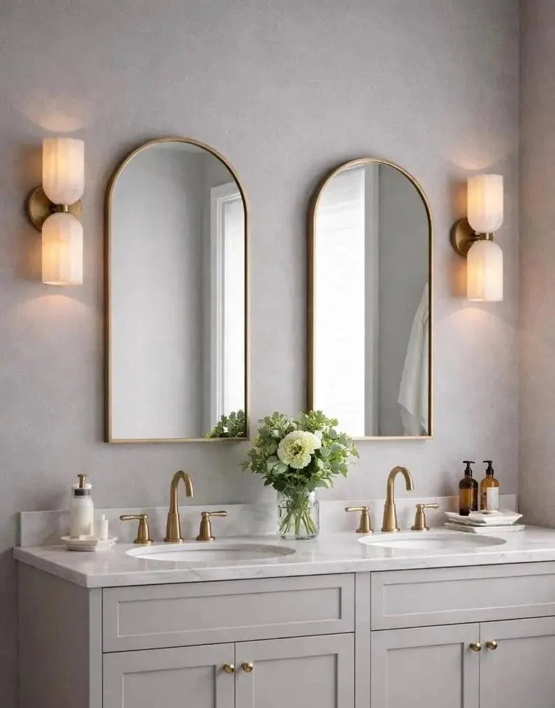 Slick Double Wall Sconce With Fluted Alabaster Shades And Antique Brass Finish For Bedroom Living Room Hallway Top Tier Knockout Vintage Wall Lighting Ace Accent Lamp