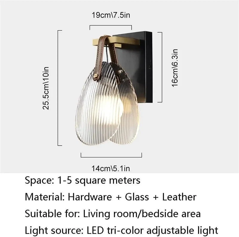Slick Brass Fluted Glass Wall Sconce With Ribbed Texture And Top Shelf Leather Strap Tri Color Adjustable Lamp Easy Mount Adds Serious Edge To Any Bedroom Or Hallway