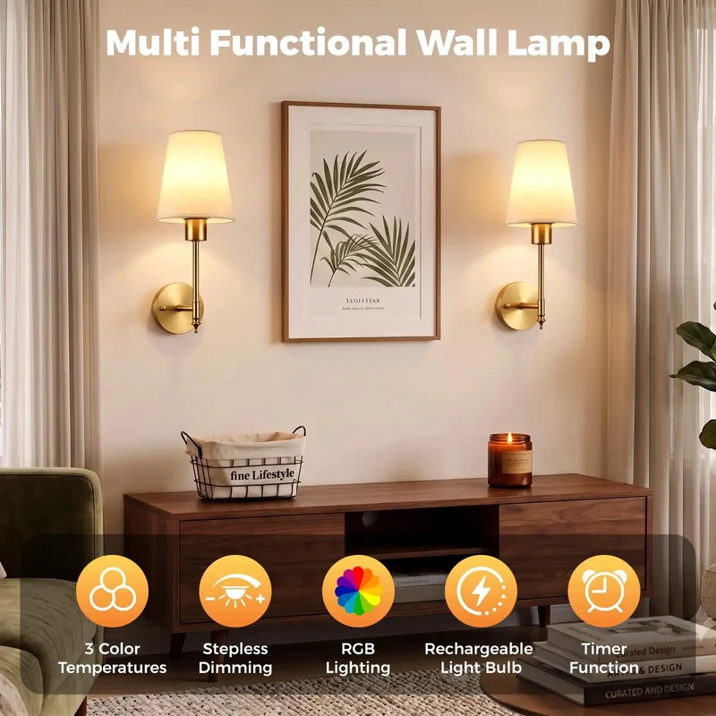 Wireless Battery Powered Wall Sconce Set Of Two With Remote No Sweat Plug And Play Mounting For Bedrooms Dropping Slick Killer Ambient Light For Cozy Spaces