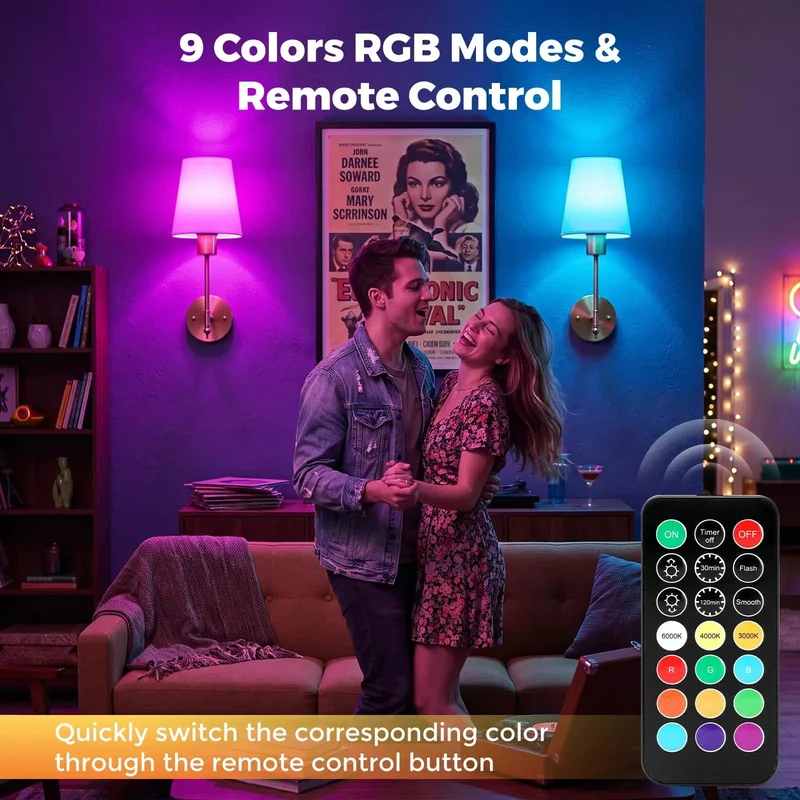 Wireless Battery Powered Wall Sconce Set Of Two With Remote No Sweat Plug And Play Mounting For Bedrooms Dropping Slick Killer Ambient Light For Cozy Spaces