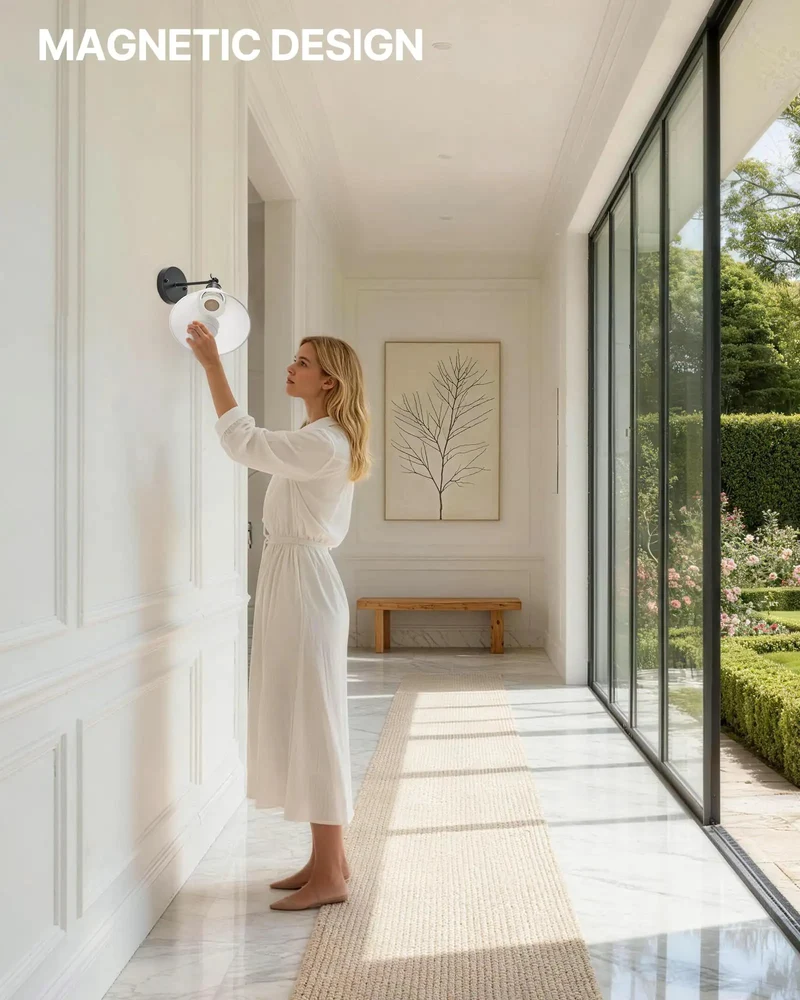 Modern Black Wireless Wall Sconces Set Of Two With Remote Rechargeable Battery Operated Indoor Lighting No Drill Hassle Setup Direct Wall Mount Effortless Room Brighten