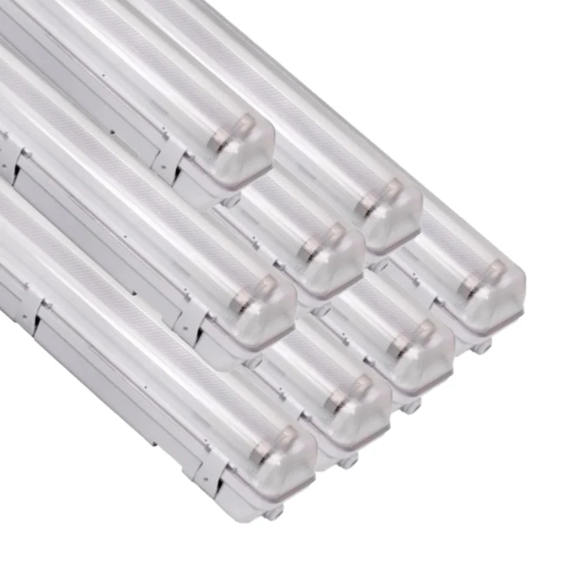 Pack de 8 - Réglette LED étanche Double pour Tubes LED T8 150cm IP65 (boitier vide)