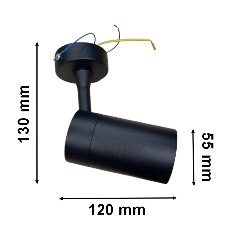 Spot LED en saillie 80° NOIR pour ampoule GU10