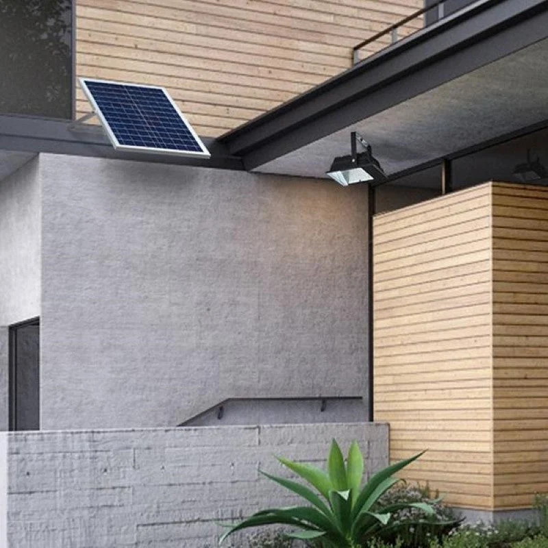 Projecteur Solaire LED 8W Dimmable avec Détecteur (Panneau Solaire + Télécommande Inclus)