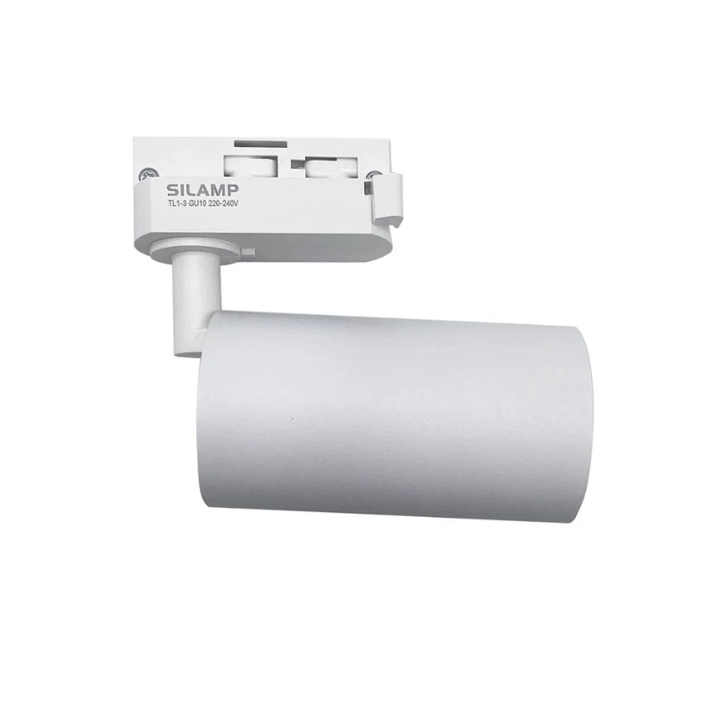 Spot LED sur rail 80° Monophasé BLANC pour ampoule GU10