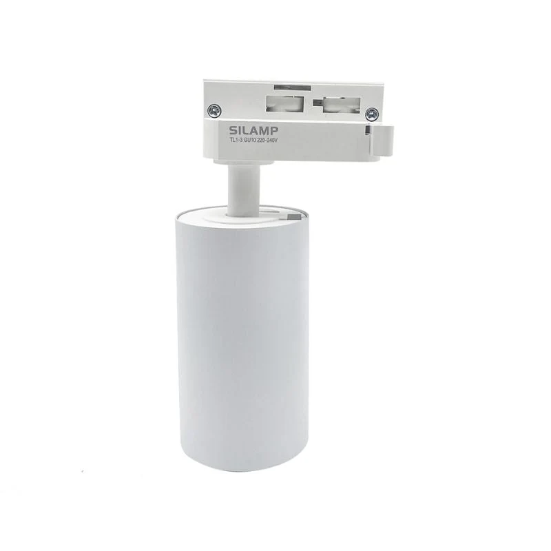 Spot LED sur rail 80° Monophasé BLANC pour ampoule GU10