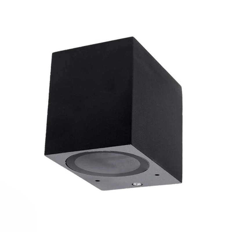 Applique Murale Noire LED Rectangulaire IP44 pour ampoules GU10