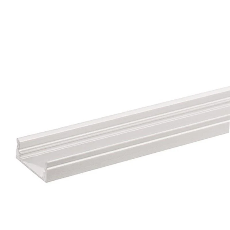 Profilé Aluminium 2m pour Ruban LED Double Rangée - Couvercle Blanc Opaque