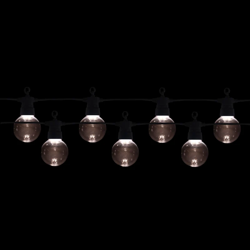 Guirlande Guinguette LED 8M 10pcs 3W IP65 Blanc Chaud - Câble Blanc