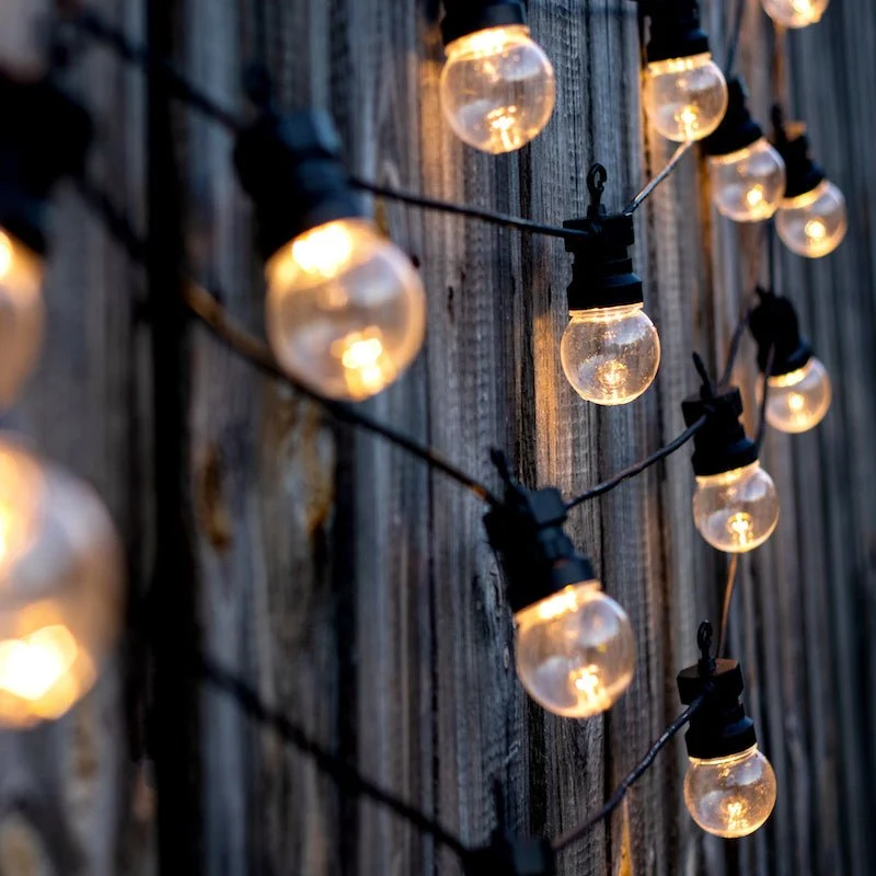 Guirlande Guinguette LED 13M 20pcs 6W IP65 Monocouleur - Câble Noir