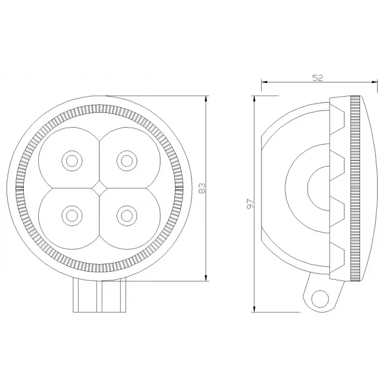 Petite lampe de travail ronde à LED / 700 lumens