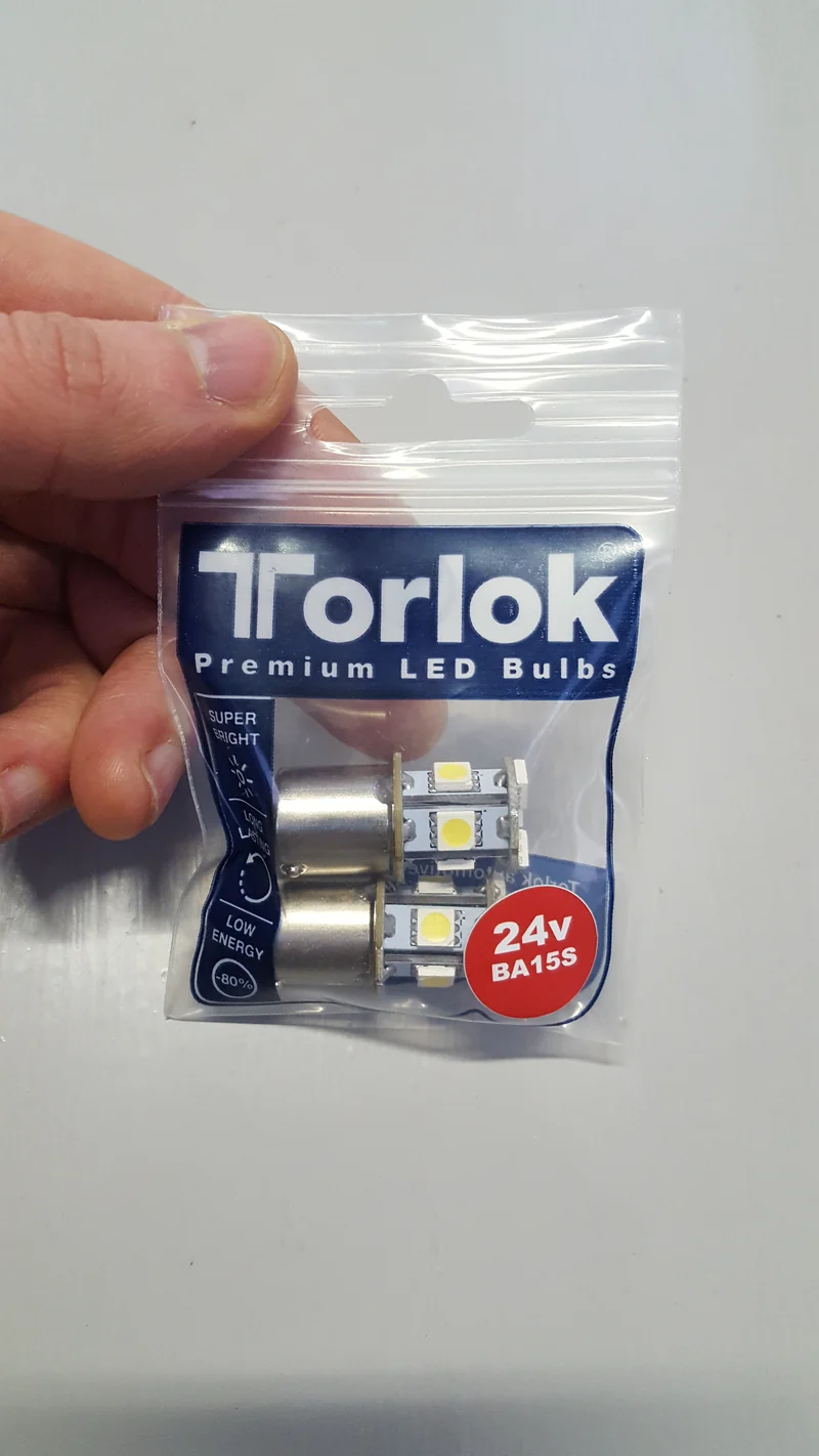 Torlok 24v Premium LED Single Contact Tail Light Ampoules Remplace 149/248, Clignotant/Indicateur